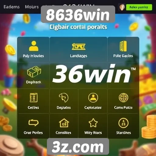 Recursos e funcionalidades do site 8636win